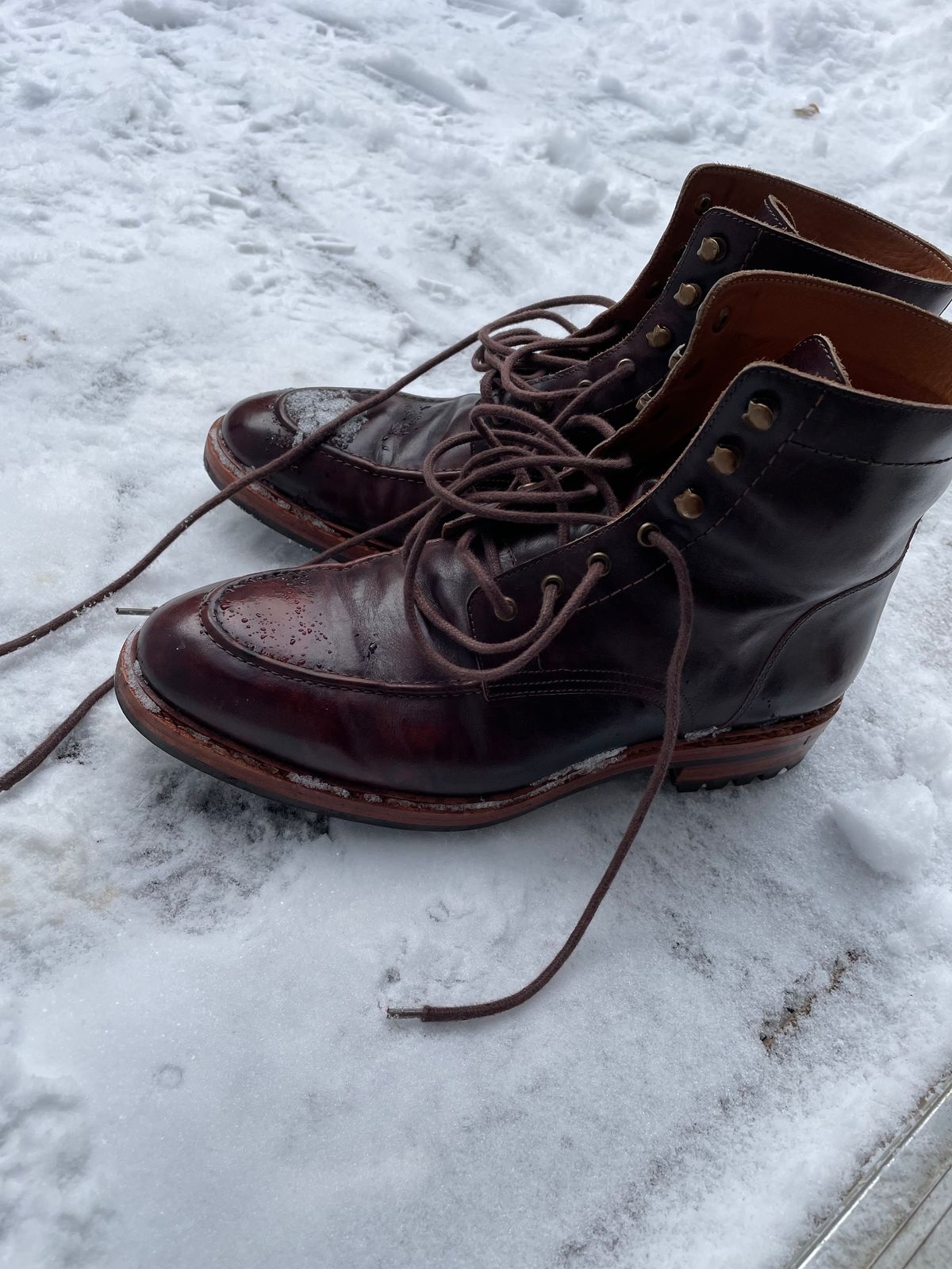 Photo by ohheyboots on January 19, 2024 of the Blkbrd Shoemaker Custom Fred Boot in Zonta Museum Calf.