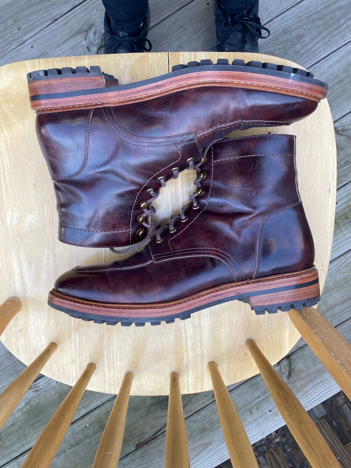 Photo by ohheyboots on February 4, 2024 of the Blkbrd Shoemaker Custom Fred Boot in Zonta Museum Calf.