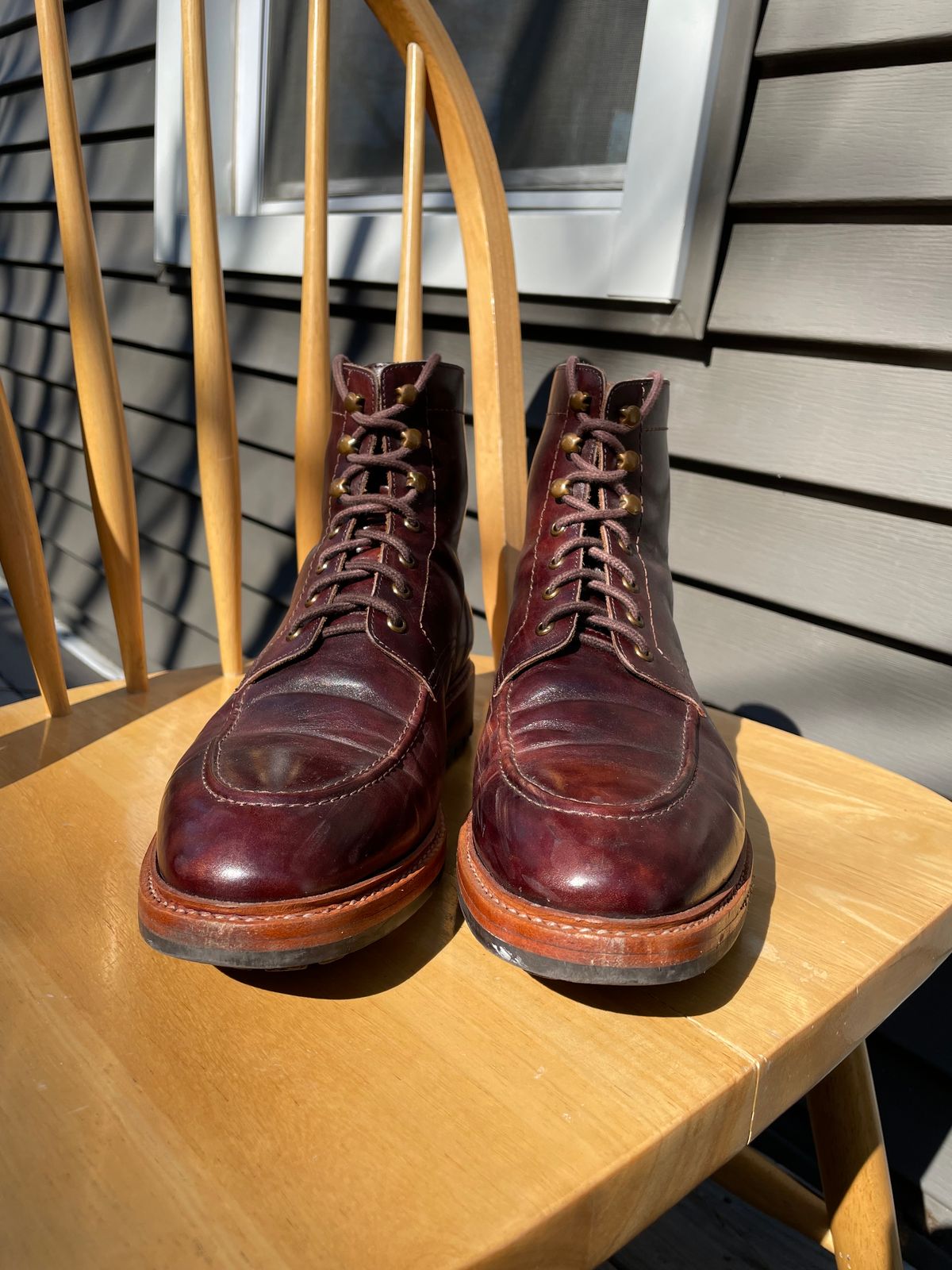 Photo by ohheyboots on March 2, 2024 of the Blkbrd Shoemaker Custom Fred Boot in Zonta Museum Calf.