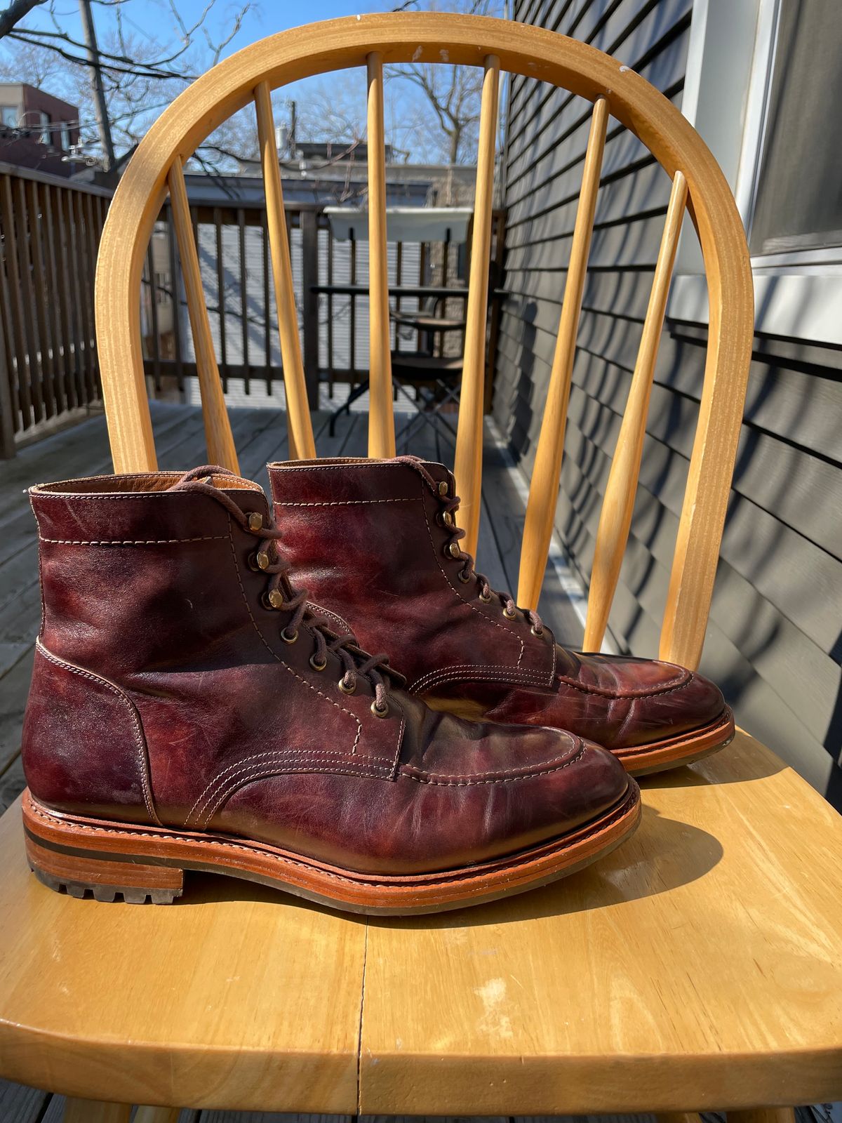 Photo by ohheyboots on March 2, 2024 of the Blkbrd Shoemaker Custom Fred Boot in Zonta Museum Calf.