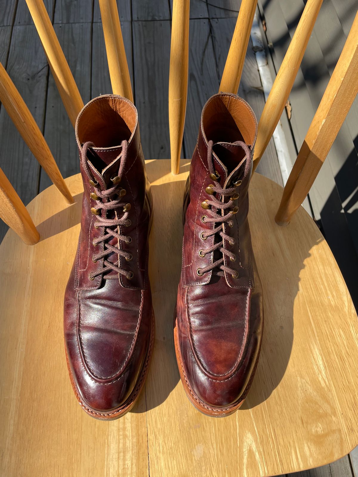 Photo by ohheyboots on March 2, 2024 of the Blkbrd Shoemaker Custom Fred Boot in Zonta Museum Calf.