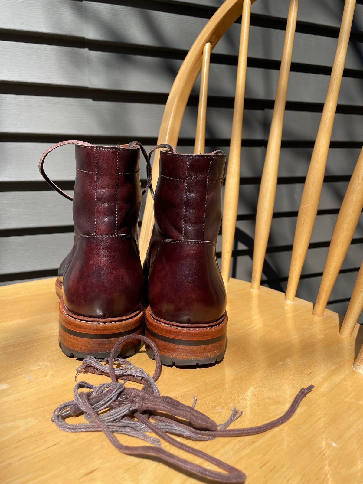 Photo by ohheyboots on April 5, 2024 of the Blkbrd Shoemaker Custom Fred Boot in Zonta Museum Calf.
