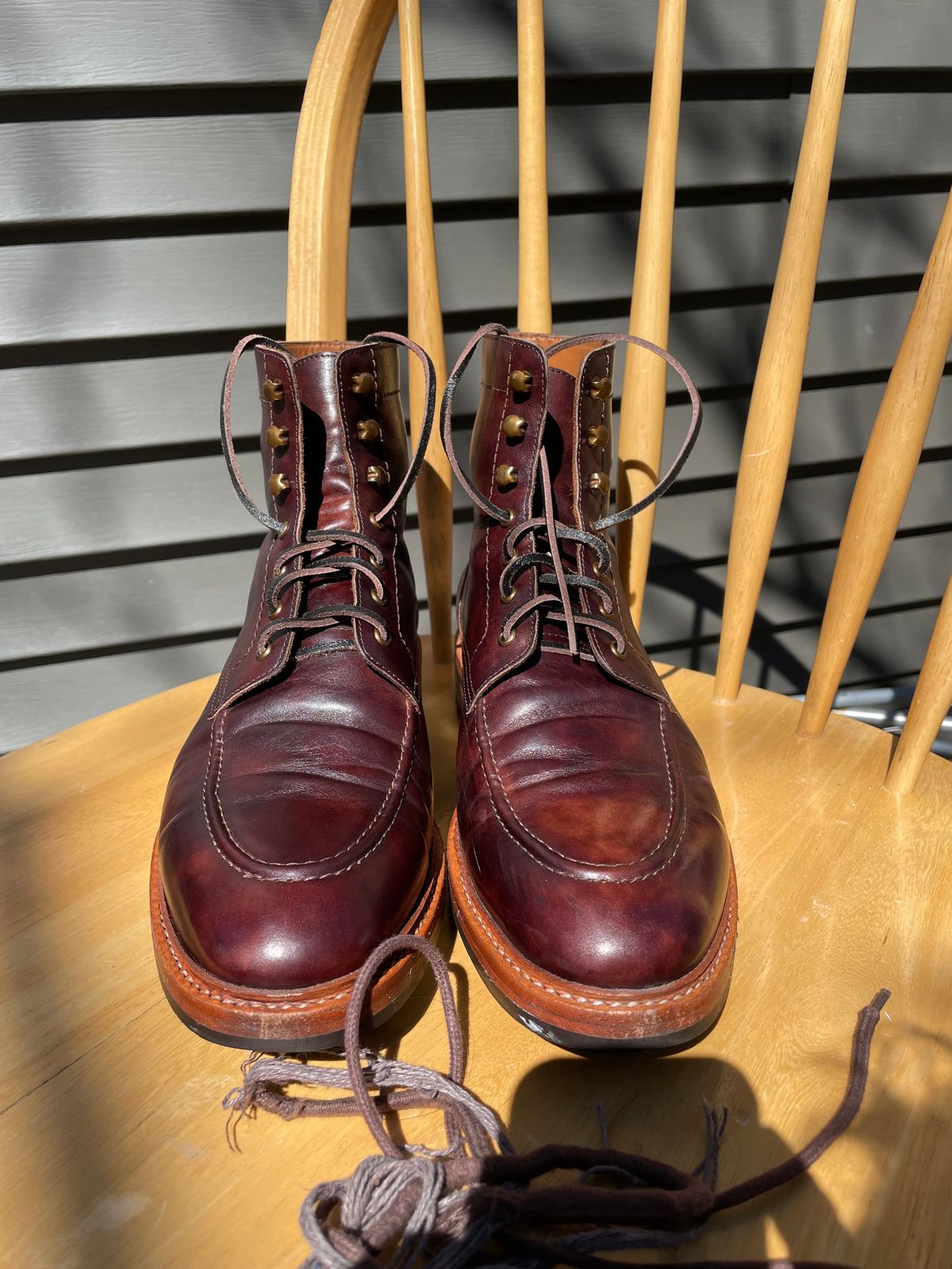 Photo by ohheyboots on April 5, 2024 of the Blkbrd Shoemaker Custom Fred Boot in Zonta Museum Calf.