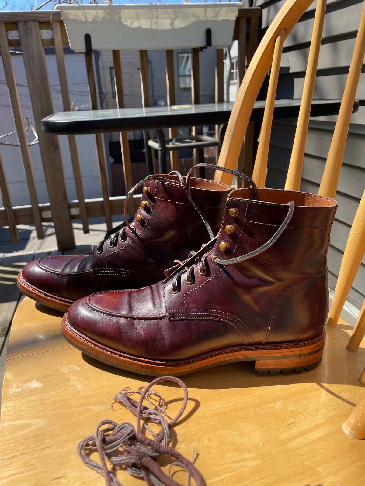 Photo by ohheyboots on April 5, 2024 of the Blkbrd Shoemaker Custom Fred Boot in Zonta Museum Calf.