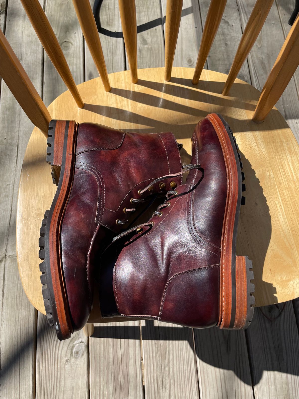Photo by ohheyboots on April 5, 2024 of the Blkbrd Shoemaker Custom Fred Boot in Zonta Museum Calf.