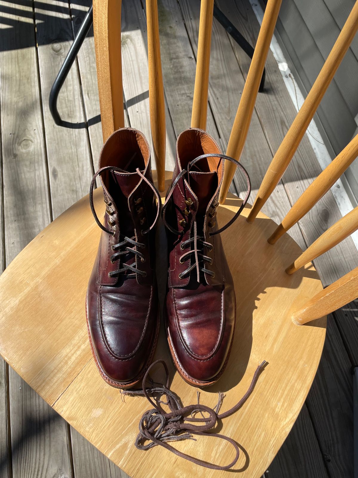 Photo by ohheyboots on April 5, 2024 of the Blkbrd Shoemaker Custom Fred Boot in Zonta Museum Calf.