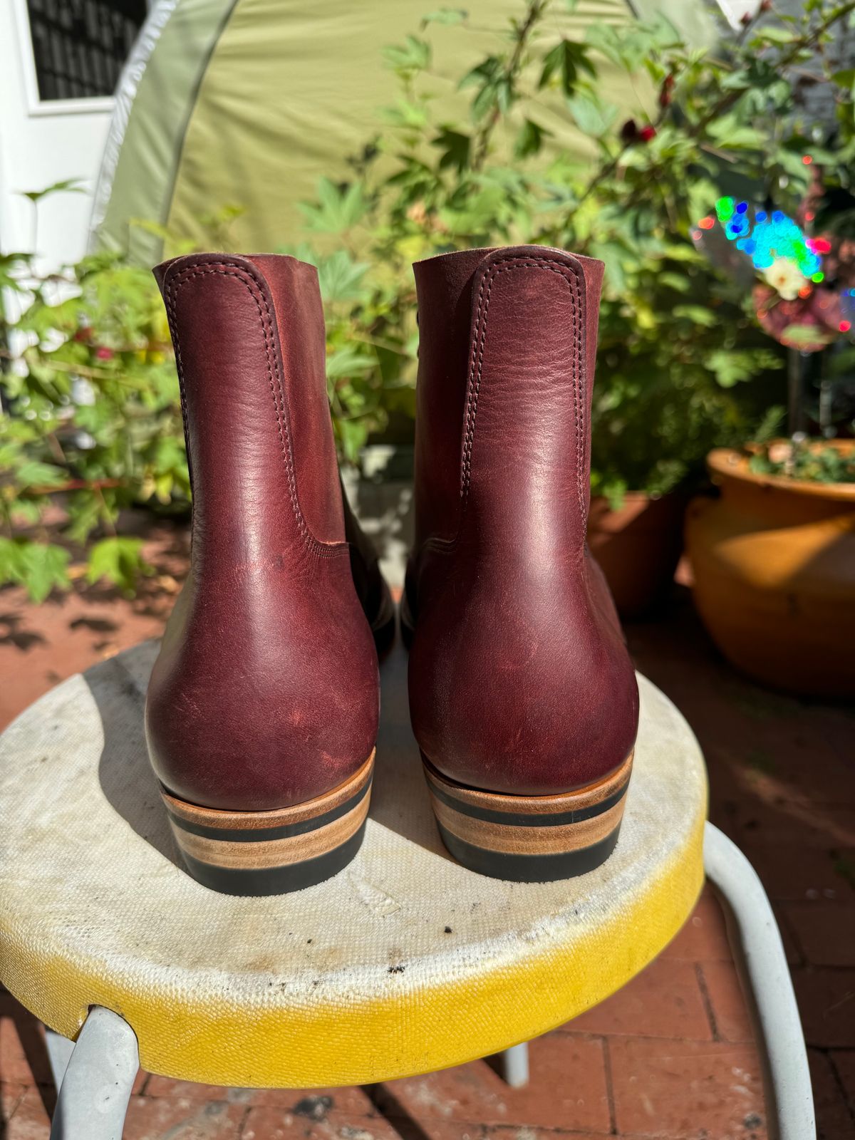 Photo by endlessmike on October 1, 2023 of the NF Bootmaker Fritz Boot in Tempesti Baku & Horween Tumbled Black Chromexcel.