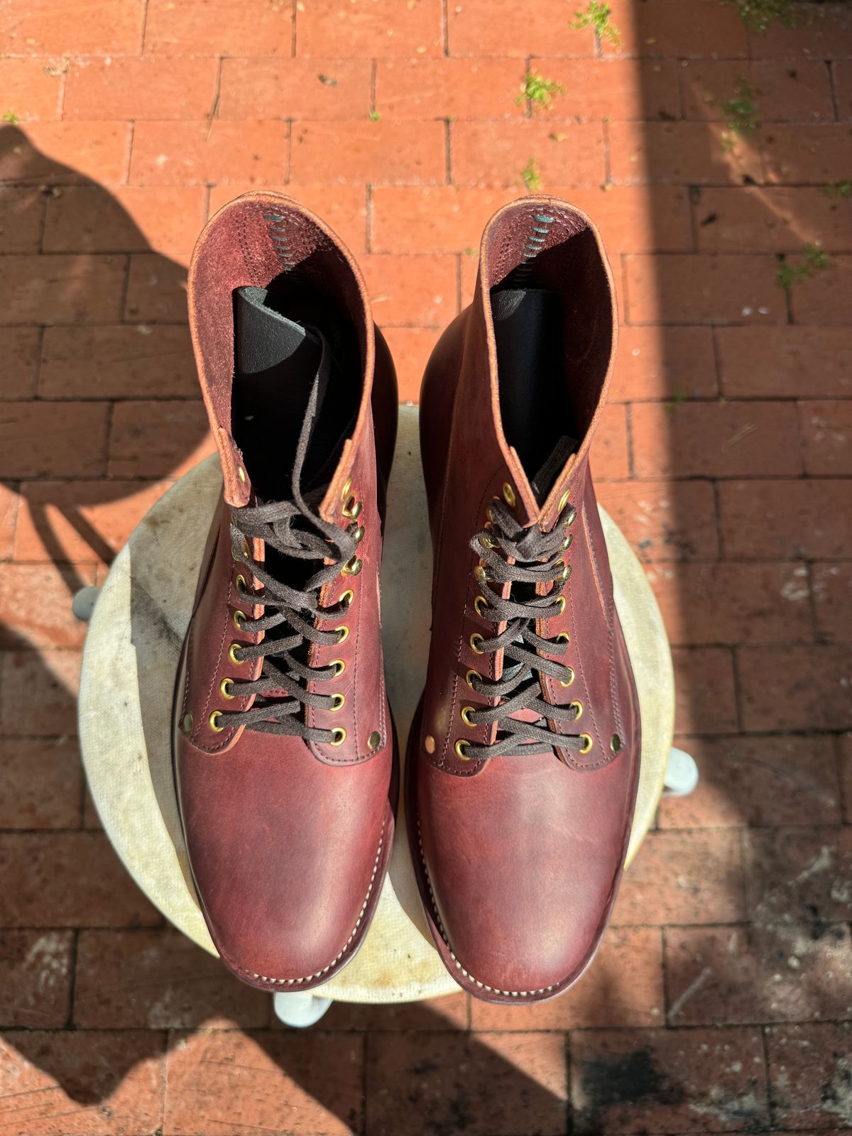 Photo by endlessmike on October 1, 2023 of the NF Bootmaker Fritz Boot in Tempesti Baku & Horween Tumbled Black Chromexcel.