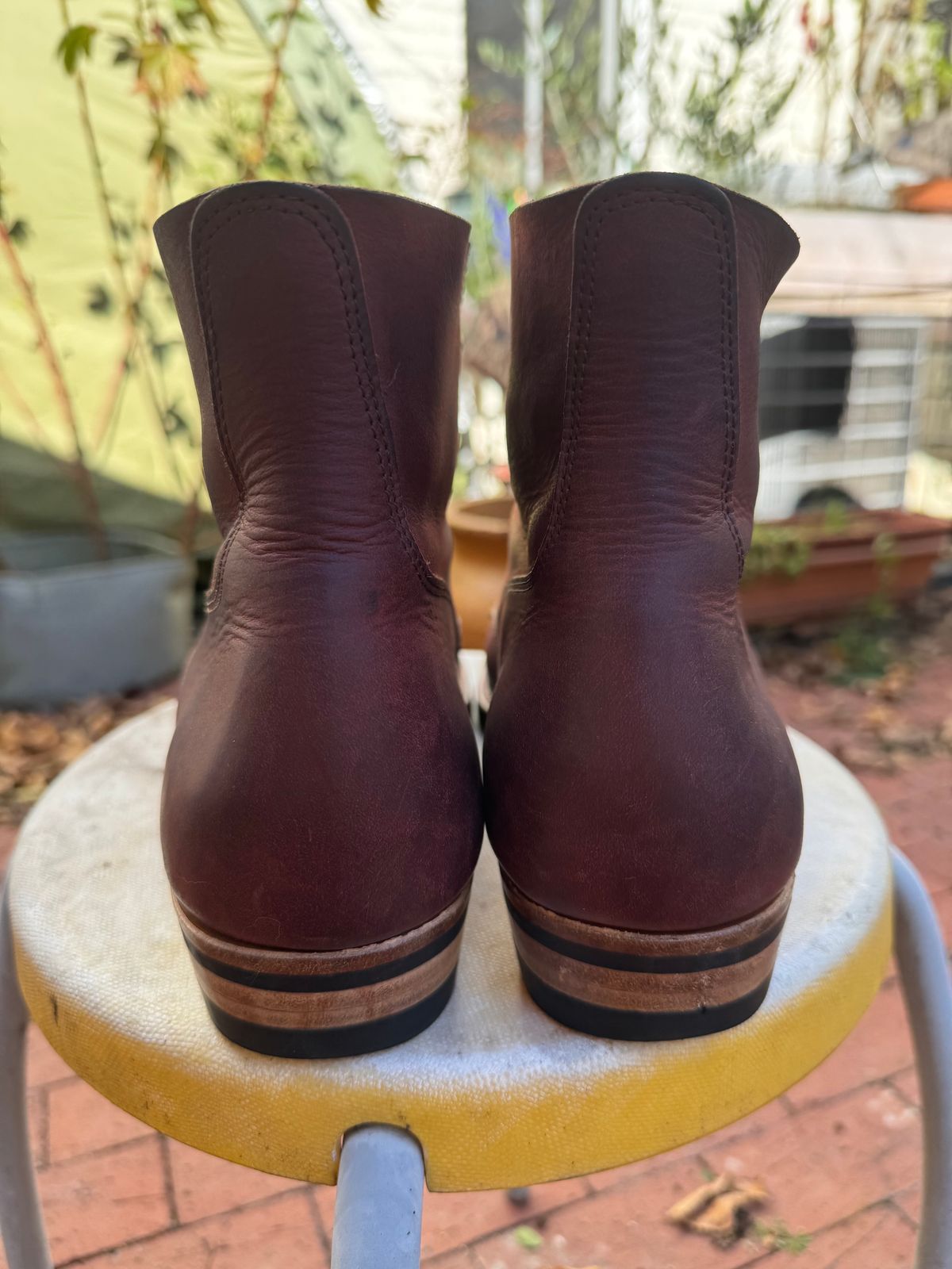 Photo by endlessmike on November 2, 2023 of the NF Bootmaker Fritz Boot in Tempesti Baku & Horween Tumbled Black Chromexcel.