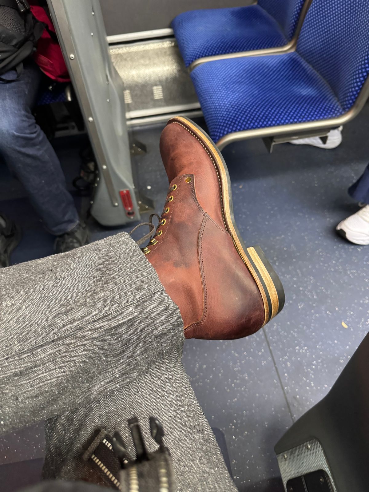Photo by endlessmike on November 21, 2023 of the NF Bootmaker Fritz Boot in Tempesti Baku & Horween Tumbled Black Chromexcel.