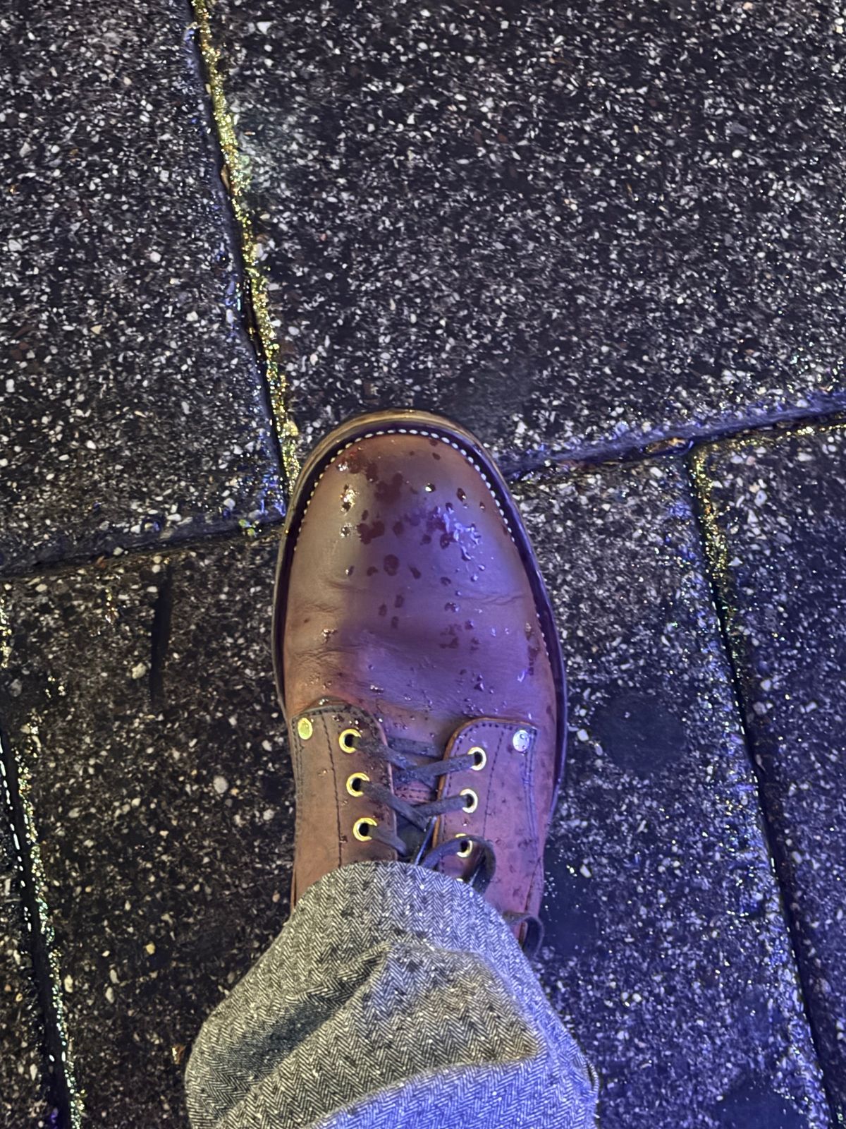 Photo by endlessmike on December 1, 2023 of the NF Bootmaker Fritz Boot in Tempesti Baku & Horween Tumbled Black Chromexcel.