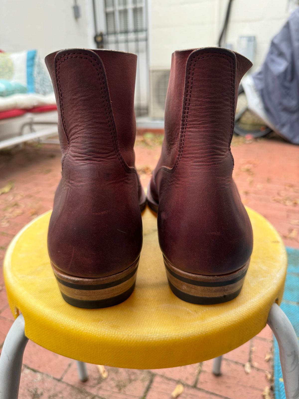Photo by endlessmike on December 1, 2023 of the NF Bootmaker Fritz Boot in Tempesti Baku & Horween Tumbled Black Chromexcel.