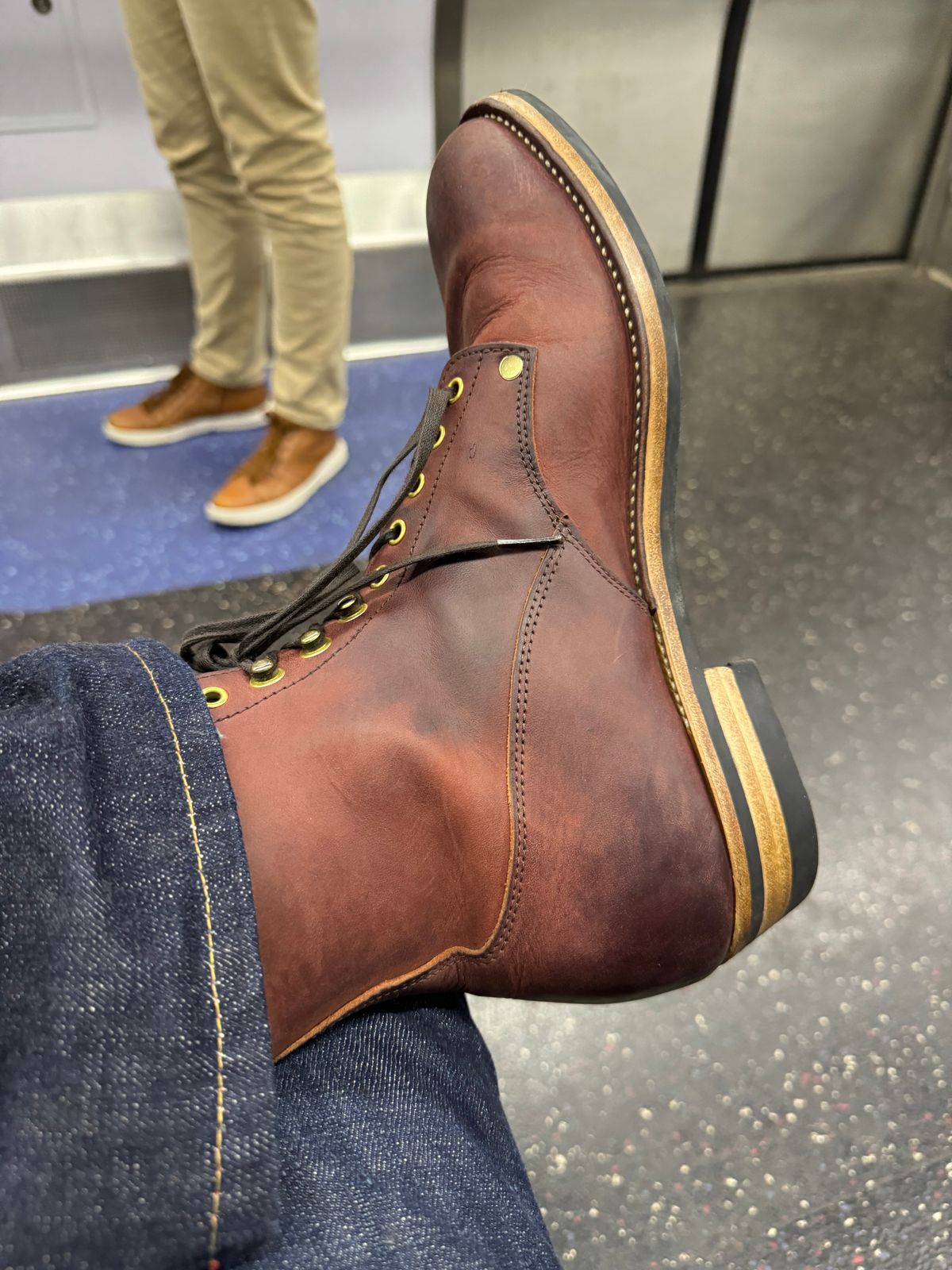 Photo by endlessmike on December 3, 2023 of the NF Bootmaker Fritz Boot in Tempesti Baku & Horween Tumbled Black Chromexcel.