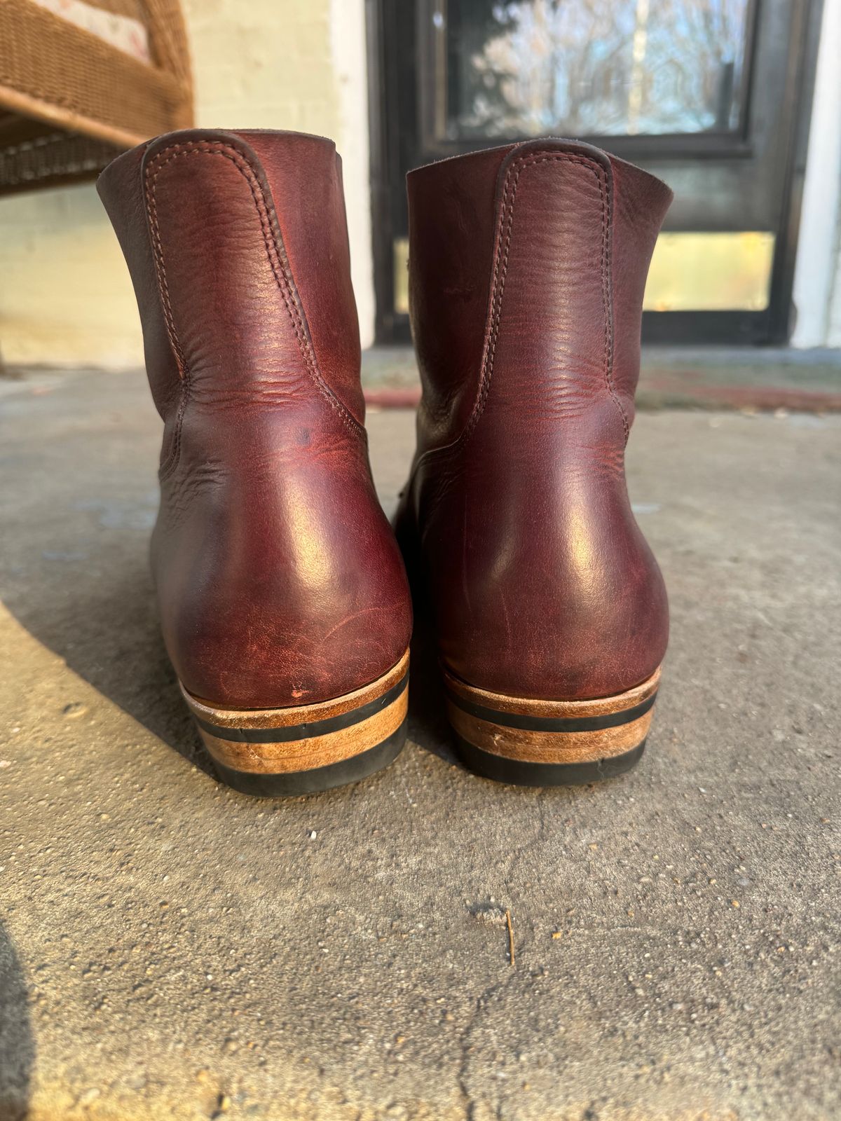 Photo by endlessmike on January 3, 2024 of the NF Bootmaker Fritz Boot in Tempesti Baku & Horween Tumbled Black Chromexcel.