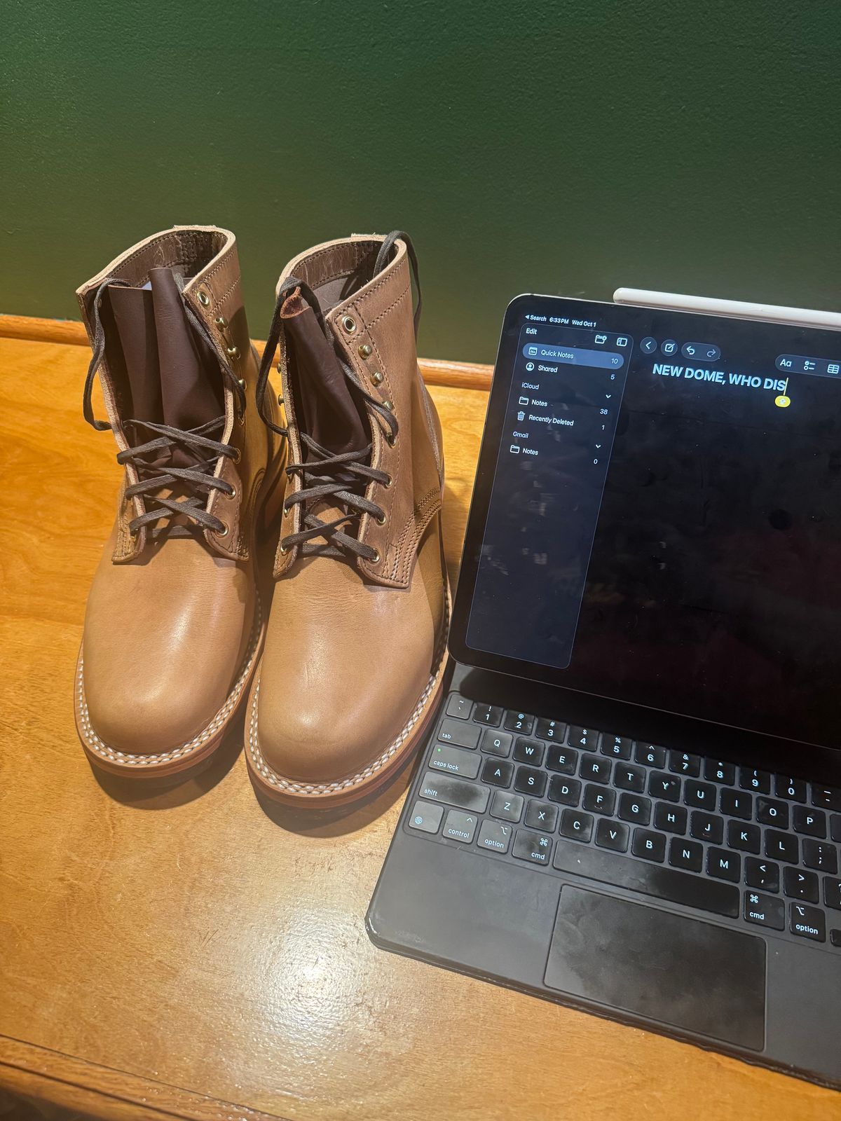 Photo by endlessmike on October 1, 2025 of the Nicks Lace Up Heritage in Horween Natural Cypress.