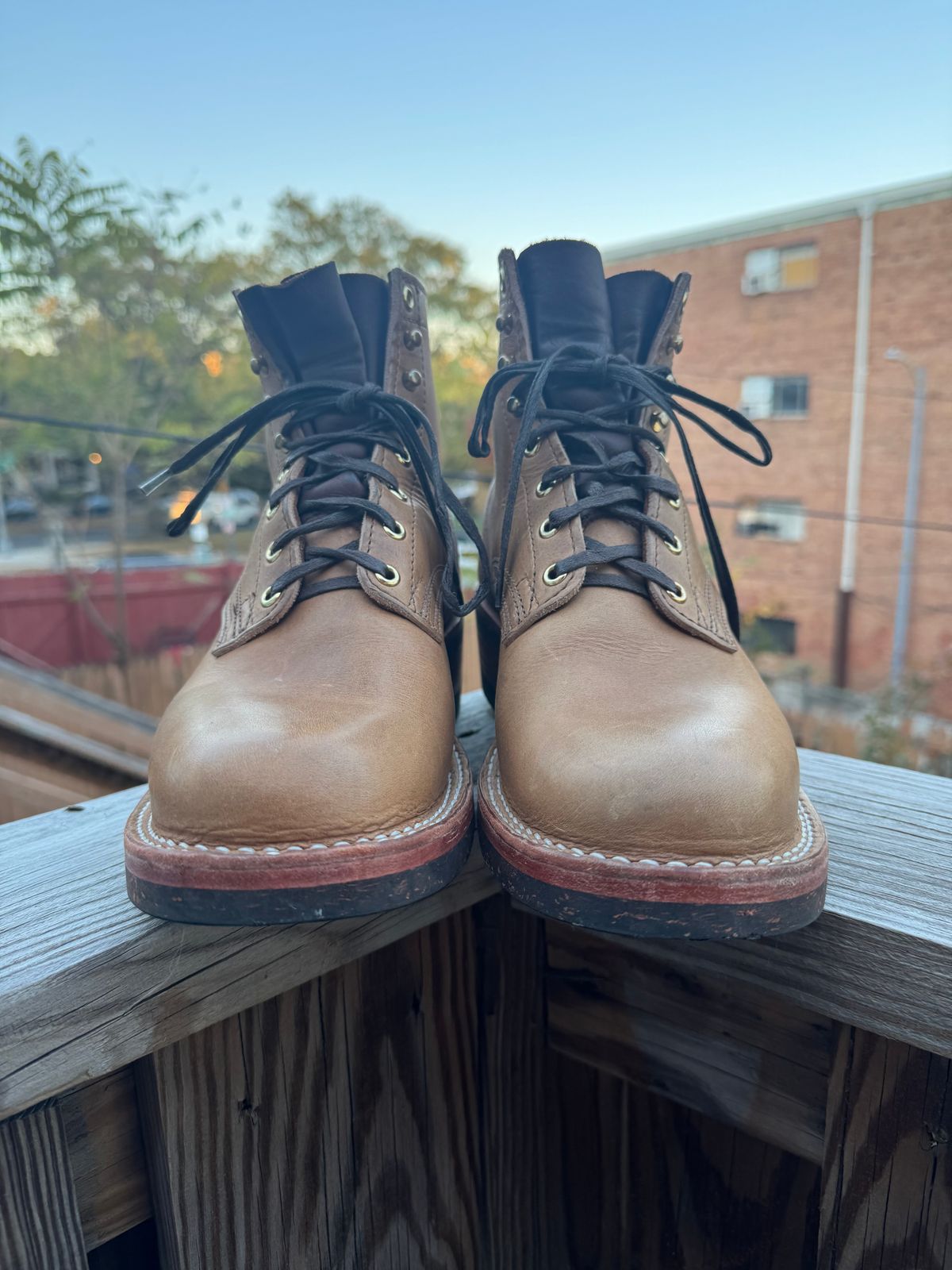 Photo by endlessmike on November 3, 2025 of the Nicks Lace Up Heritage in Horween Natural Cypress.