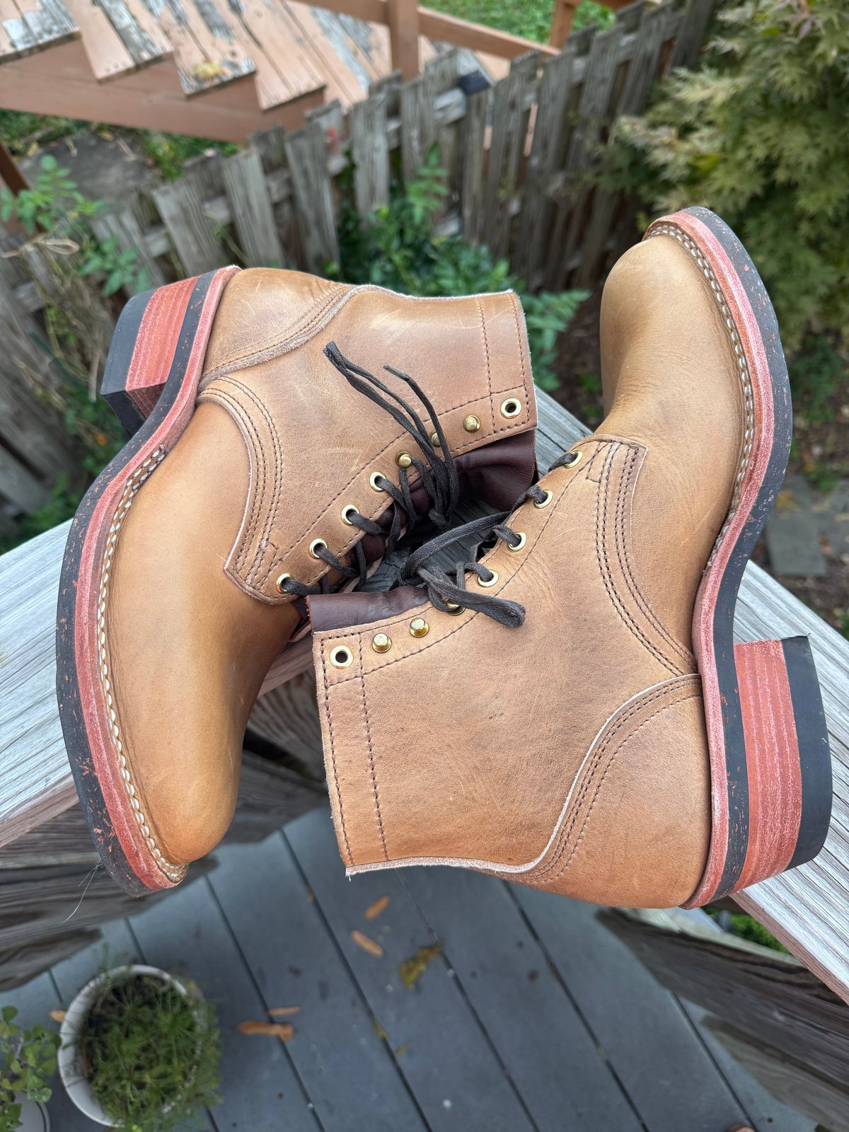 Photo by endlessmike on November 3, 2025 of the Nicks Lace Up Heritage in Horween Natural Cypress.