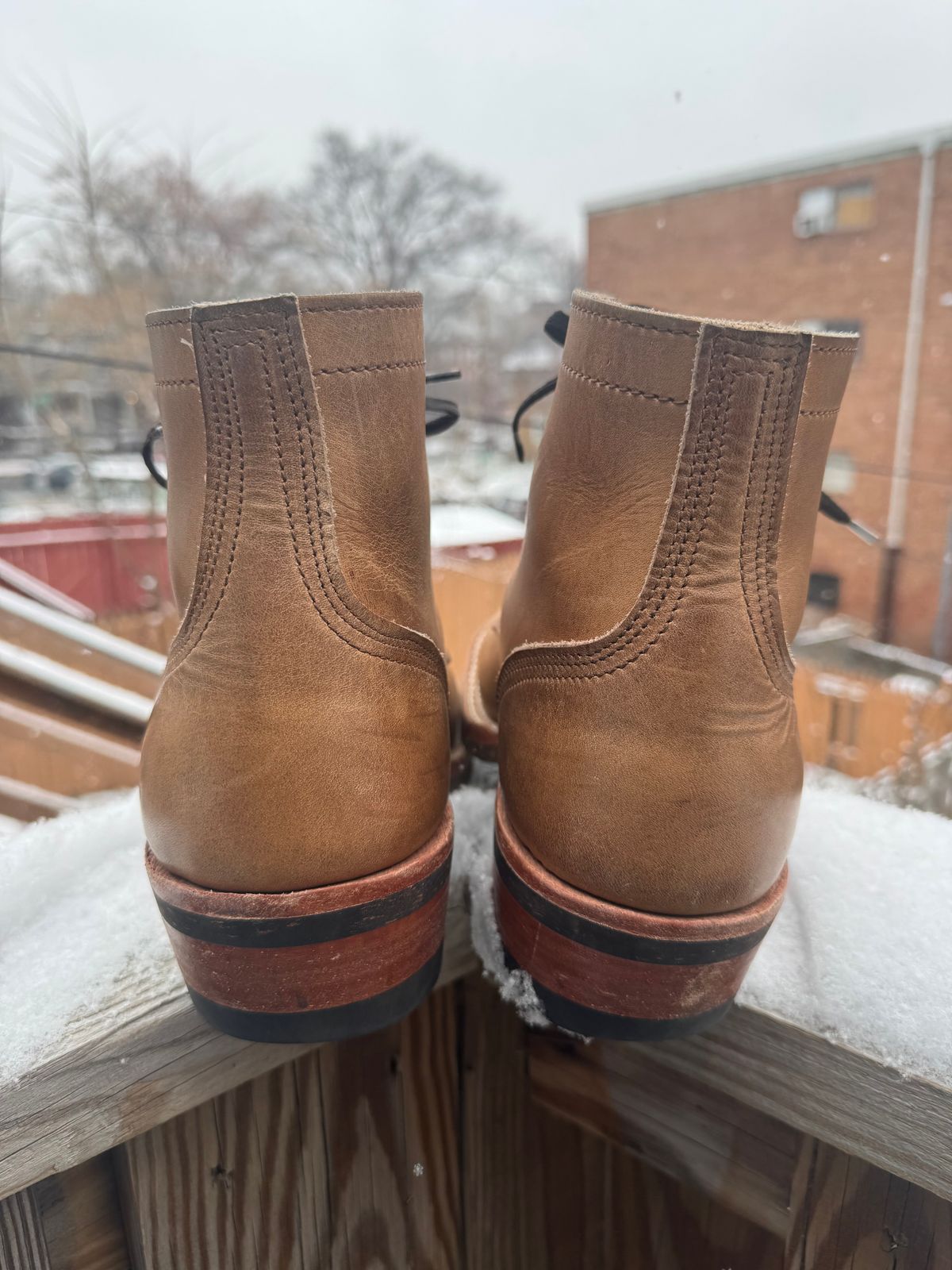 Photo by endlessmike on December 5, 2025 of the Nicks Lace Up Heritage in Horween Natural Cypress.
