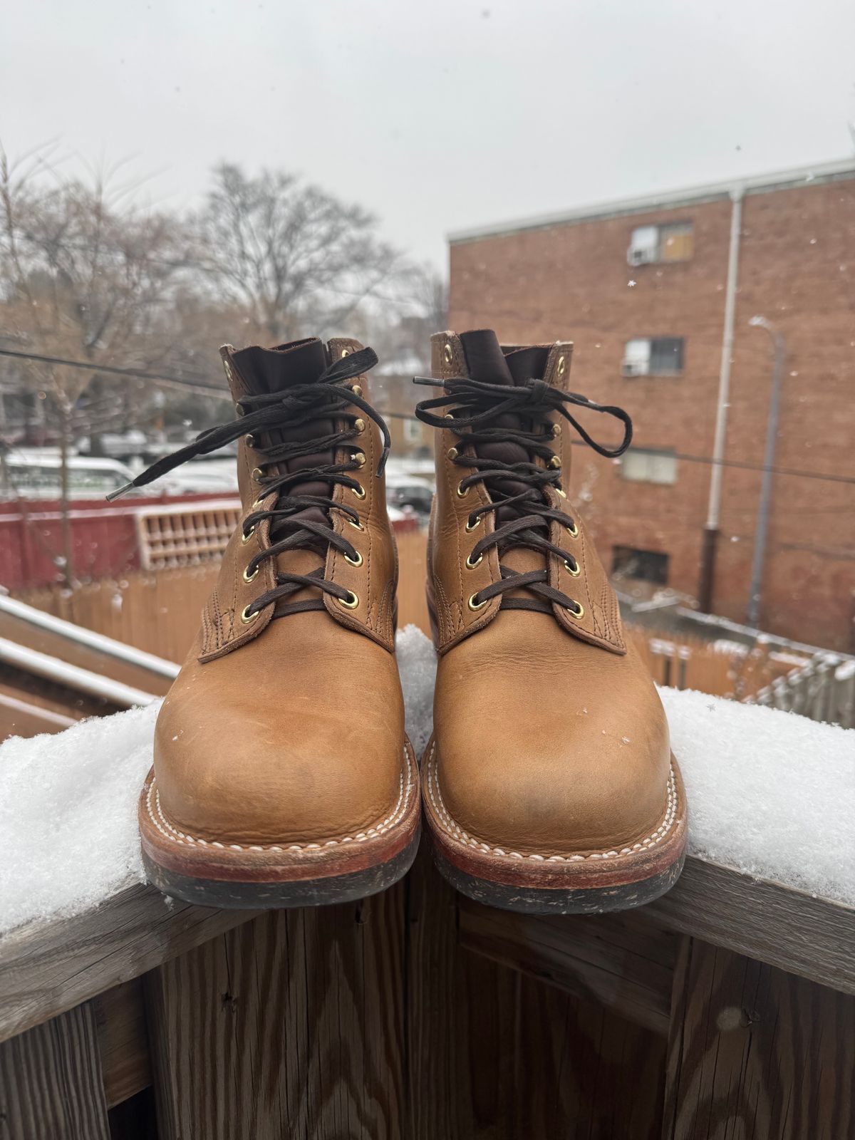 Photo by endlessmike on December 5, 2025 of the Nicks Lace Up Heritage in Horween Natural Cypress.