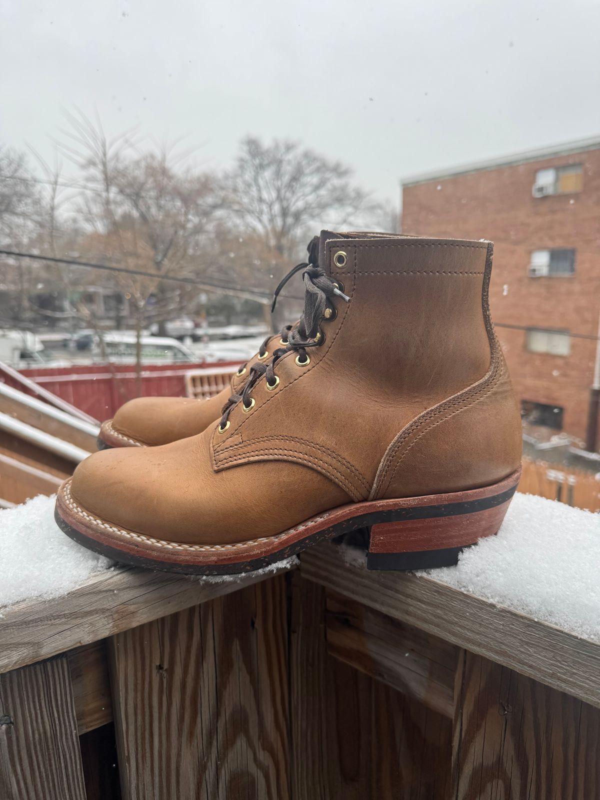 Photo by endlessmike on December 5, 2025 of the Nicks Lace Up Heritage in Horween Natural Cypress.
