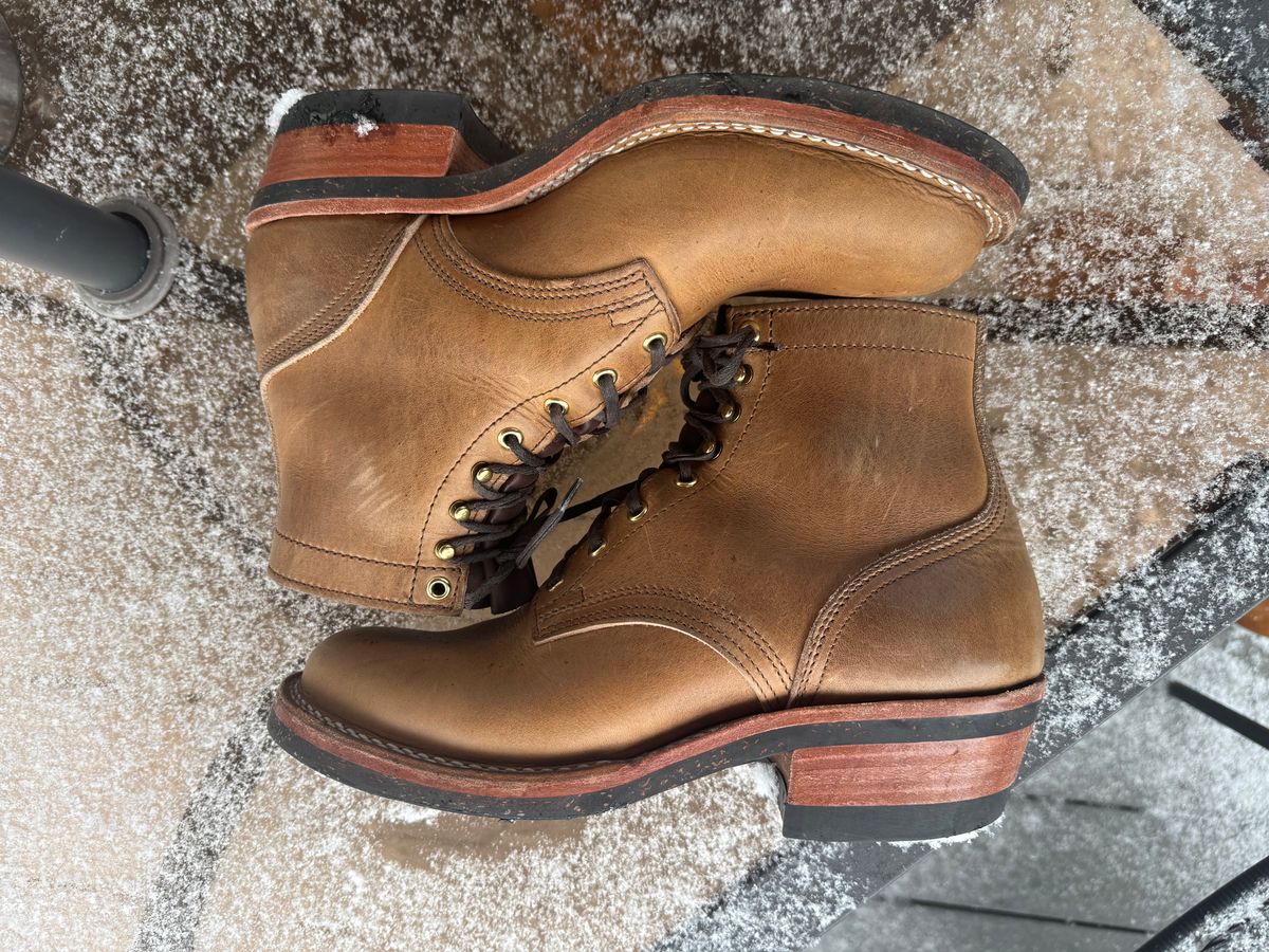 Photo by endlessmike on December 5, 2025 of the Nicks Lace Up Heritage in Horween Natural Cypress.