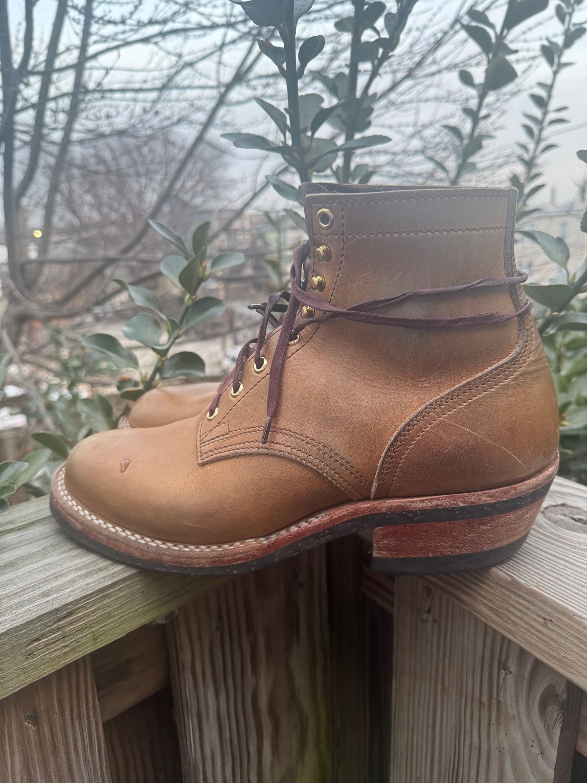 Photo by endlessmike on March 5, 2026 of the Nicks Lace Up Heritage in Horween Natural Cypress.