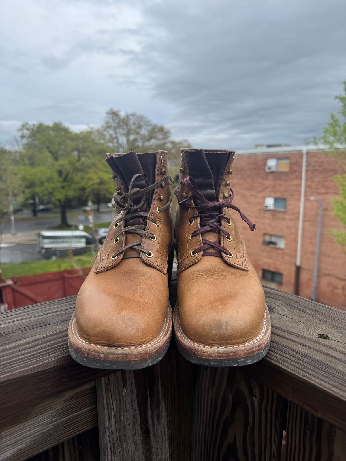 Photo by endlessmike on April 5, 2026 of the Nicks Lace Up Heritage in Horween Natural Cypress.