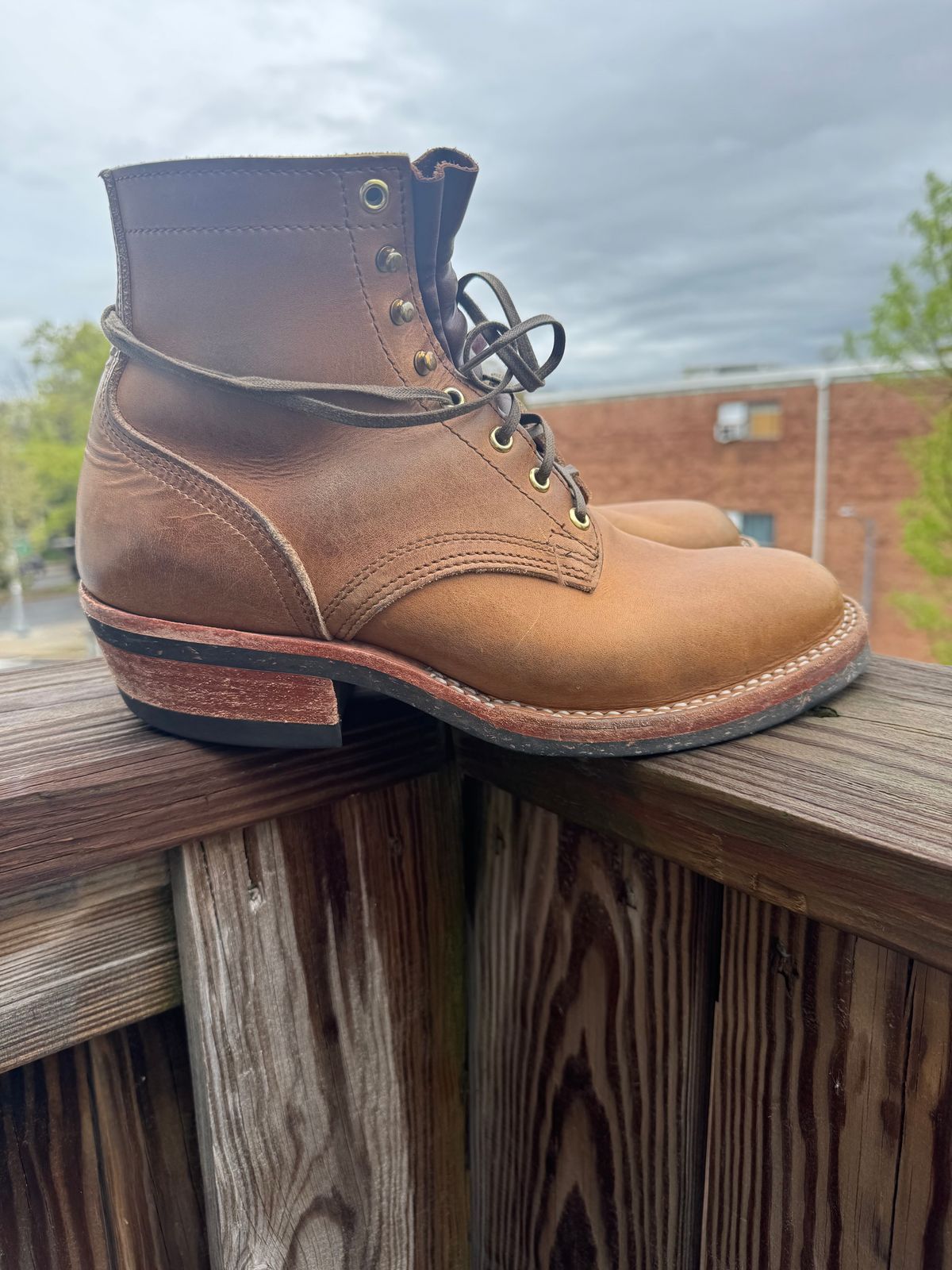 Photo by endlessmike on April 5, 2026 of the Nicks Lace Up Heritage in Horween Natural Cypress.