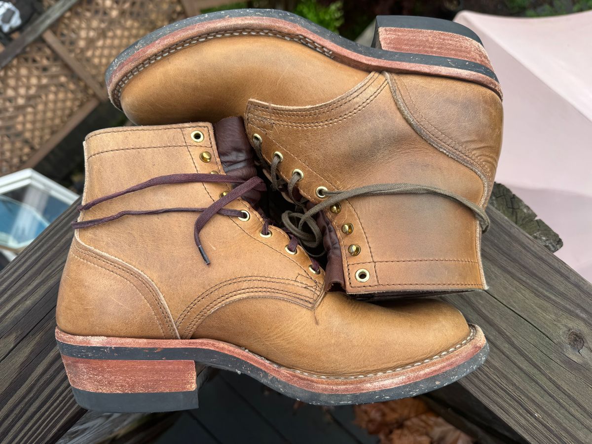 Photo by endlessmike on April 5, 2026 of the Nicks Lace Up Heritage in Horween Natural Cypress.