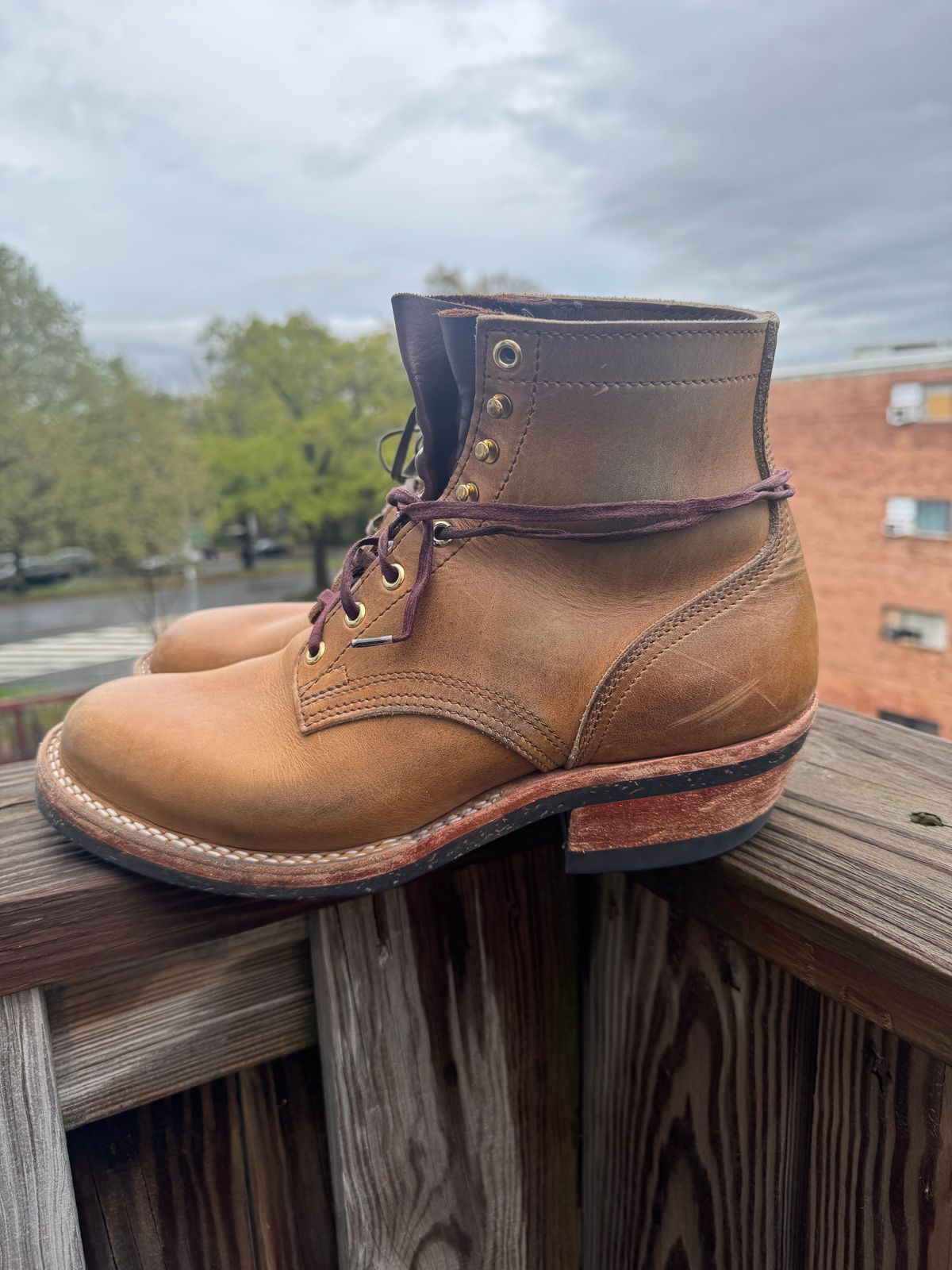 Photo by endlessmike on April 5, 2026 of the Nicks Lace Up Heritage in Horween Natural Cypress.