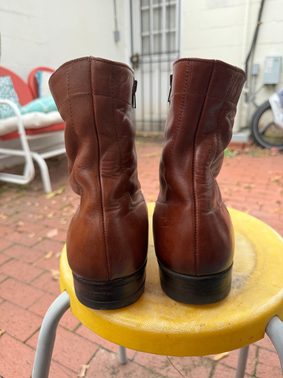 Photo by endlessmike on December 1, 2023 of the Alden 470 Plain Toe Boot in Brown Calfskin.