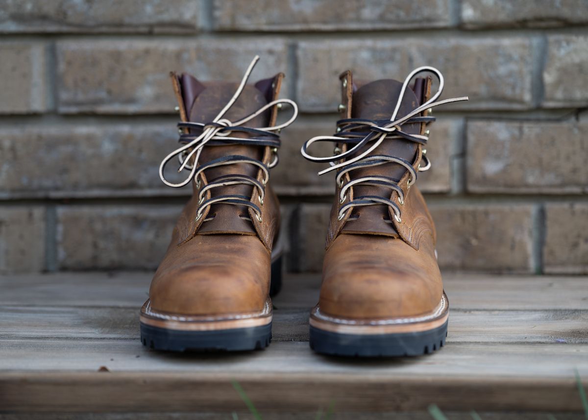 Photo by ImaGoat on October 2, 2023 of the Nicks MTO in Horween Orange Predator.