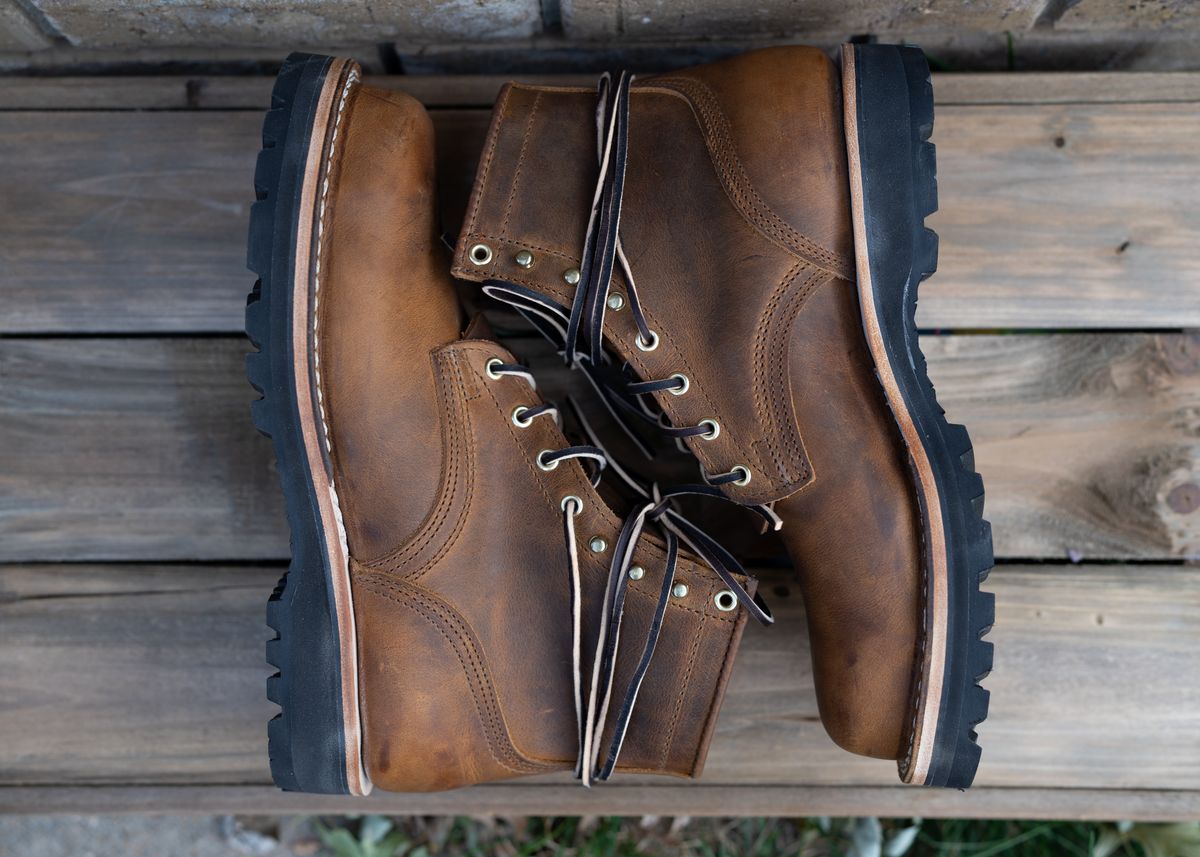 Photo by ImaGoat on October 2, 2023 of the Nicks MTO in Horween Orange Predator.