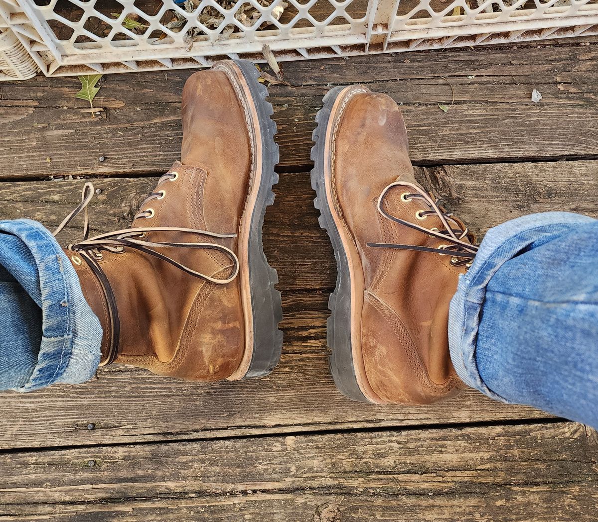 Photo by ImaGoat on October 6, 2023 of the Nicks MTO in Horween Orange Predator.