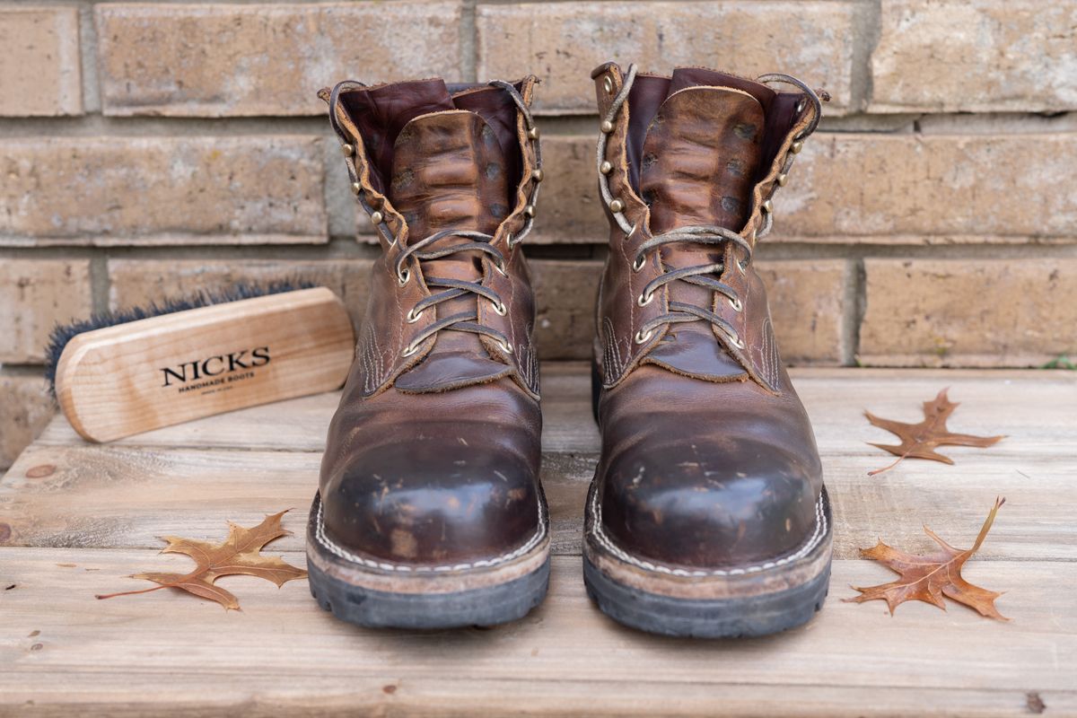Photo by ImaGoat on December 5, 2023 of the Nicks MTO in Horween Orange Predator.
