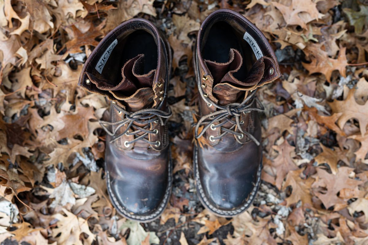 Photo by ImaGoat on January 3, 2024 of the Nicks MTO in Horween Orange Predator.