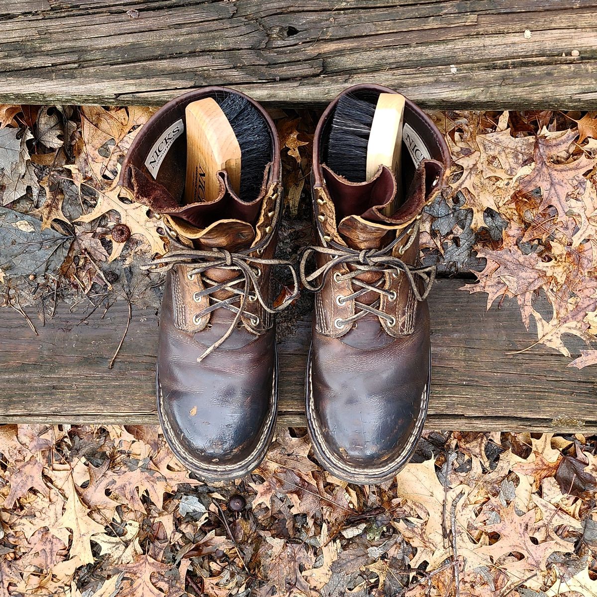 Photo by ImaGoat on February 5, 2024 of the Nicks MTO in Horween Orange Predator.