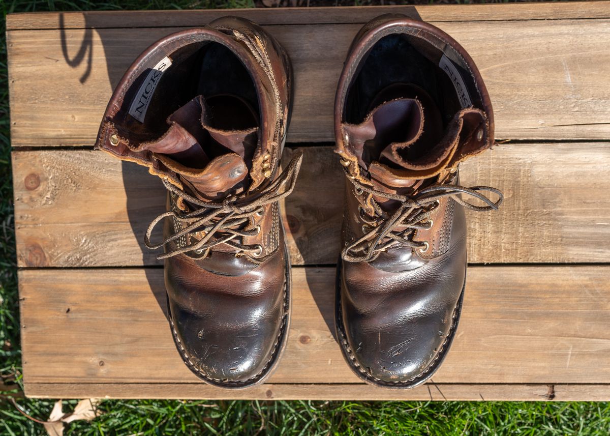 Photo by ImaGoat on April 5, 2024 of the Nicks MTO in Horween Orange Predator.