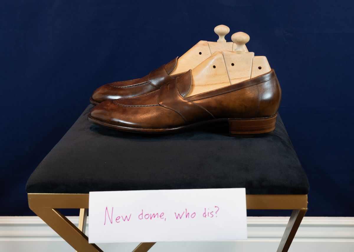 Photo by ImaGoat on October 2, 2025 of the Wayman Bespoke Full Strap Penny Loafer in Gold Brown Museum Calf.
