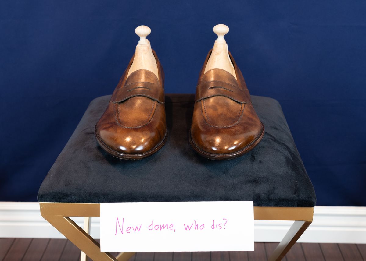 Photo by ImaGoat on October 2, 2025 of the Wayman Bespoke Full Strap Penny Loafer in Gold Brown Museum Calf.