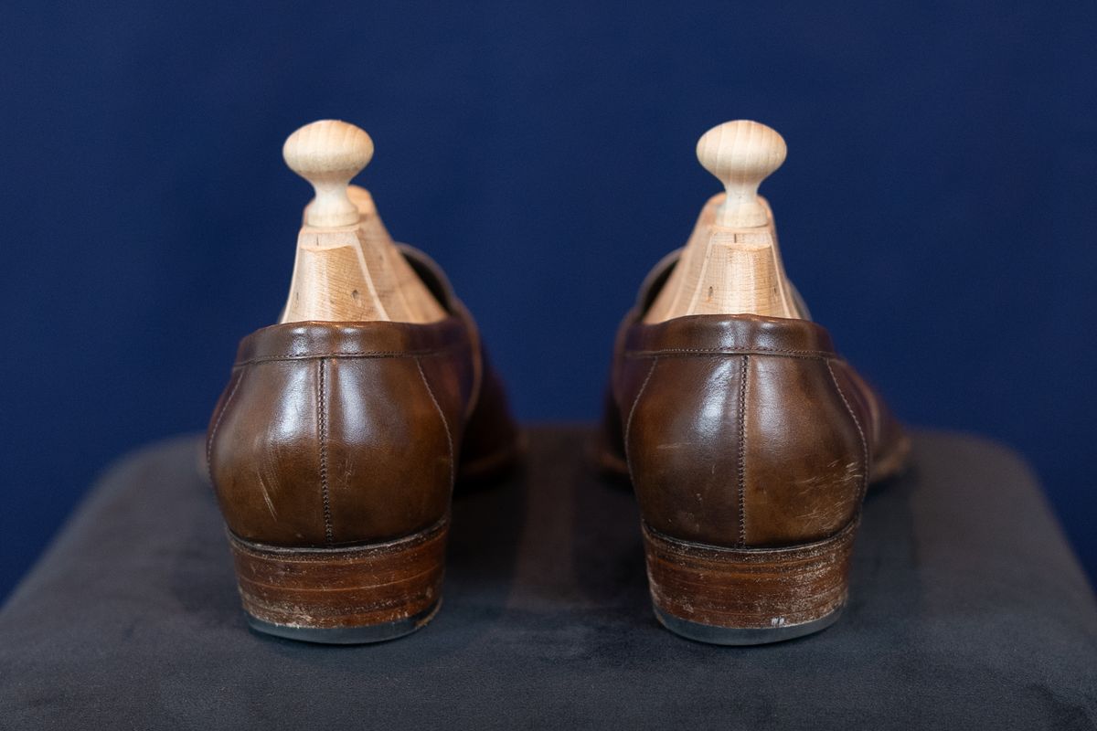 Photo by ImaGoat on November 4, 2025 of the Wayman Bespoke Full Strap Penny Loafer in Gold Brown Museum Calf.