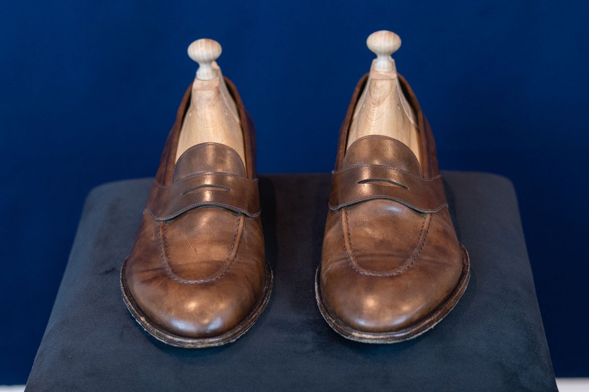Photo by ImaGoat on November 4, 2025 of the Wayman Bespoke Full Strap Penny Loafer in Gold Brown Museum Calf.