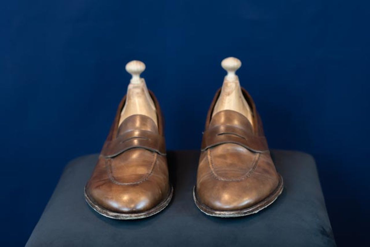 Photo by ImaGoat on December 4, 2025 of the Wayman Bespoke Full Strap Penny Loafer in Gold Brown Museum Calf.