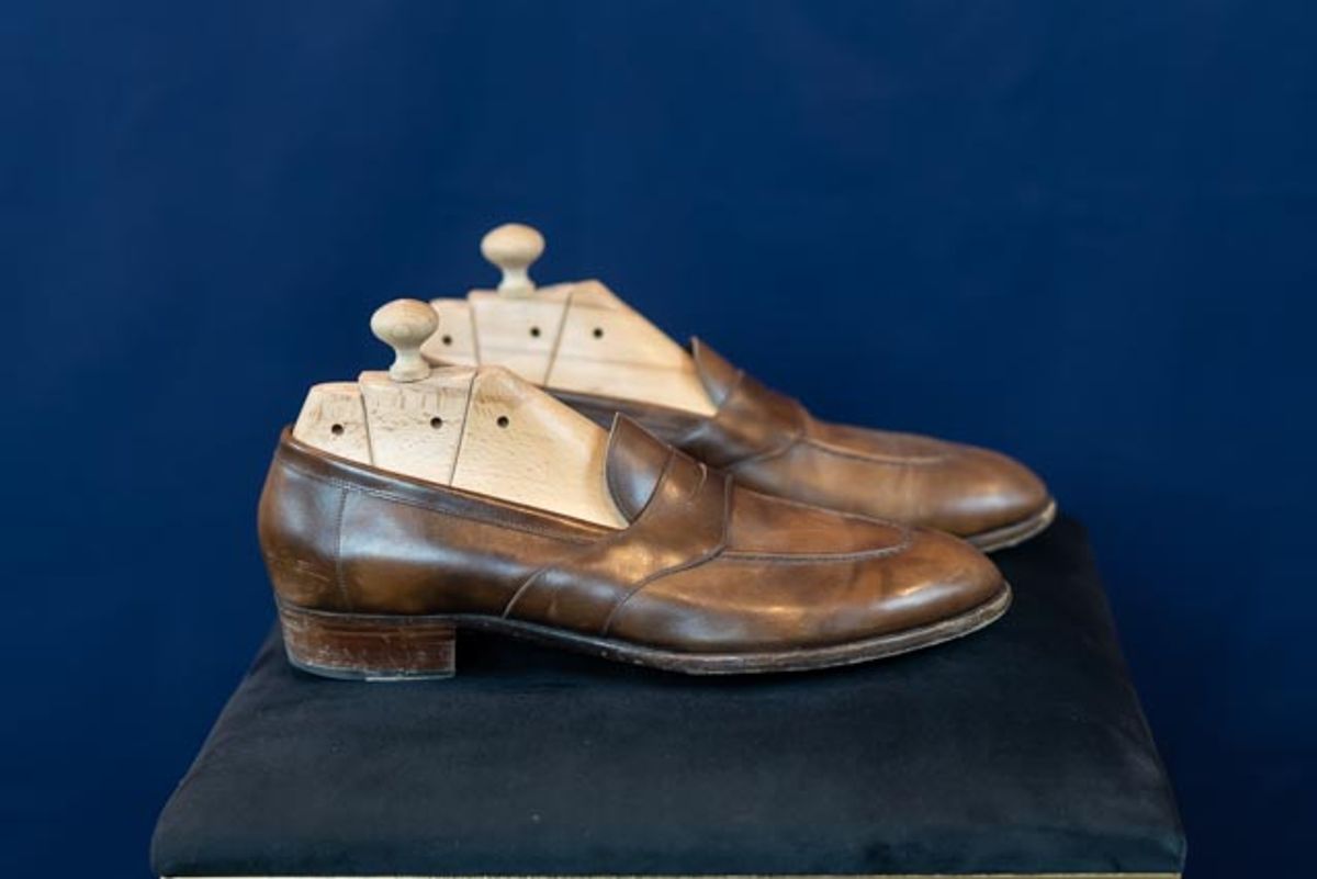 Photo by ImaGoat on December 4, 2025 of the Wayman Bespoke Full Strap Penny Loafer in Gold Brown Museum Calf.