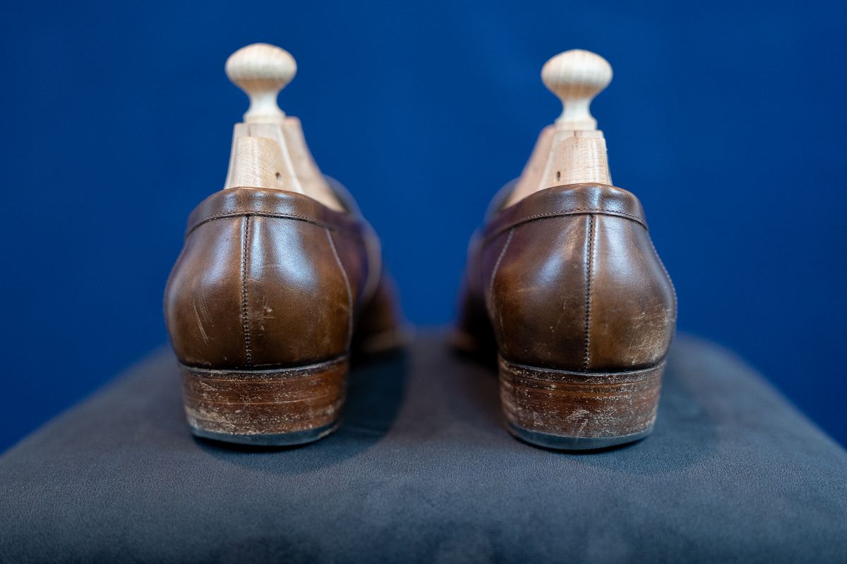 Photo by ImaGoat on February 5, 2026 of the Wayman Bespoke Full Strap Penny Loafer in Gold Brown Museum Calf.