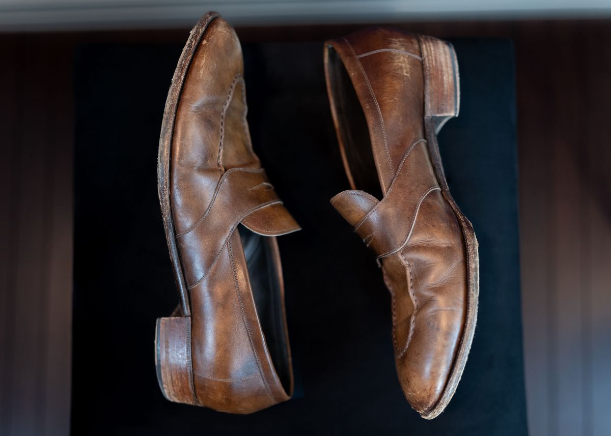 Photo by ImaGoat on March 6, 2026 of the Wayman Bespoke Full Strap Penny Loafer in Gold Brown Museum Calf.