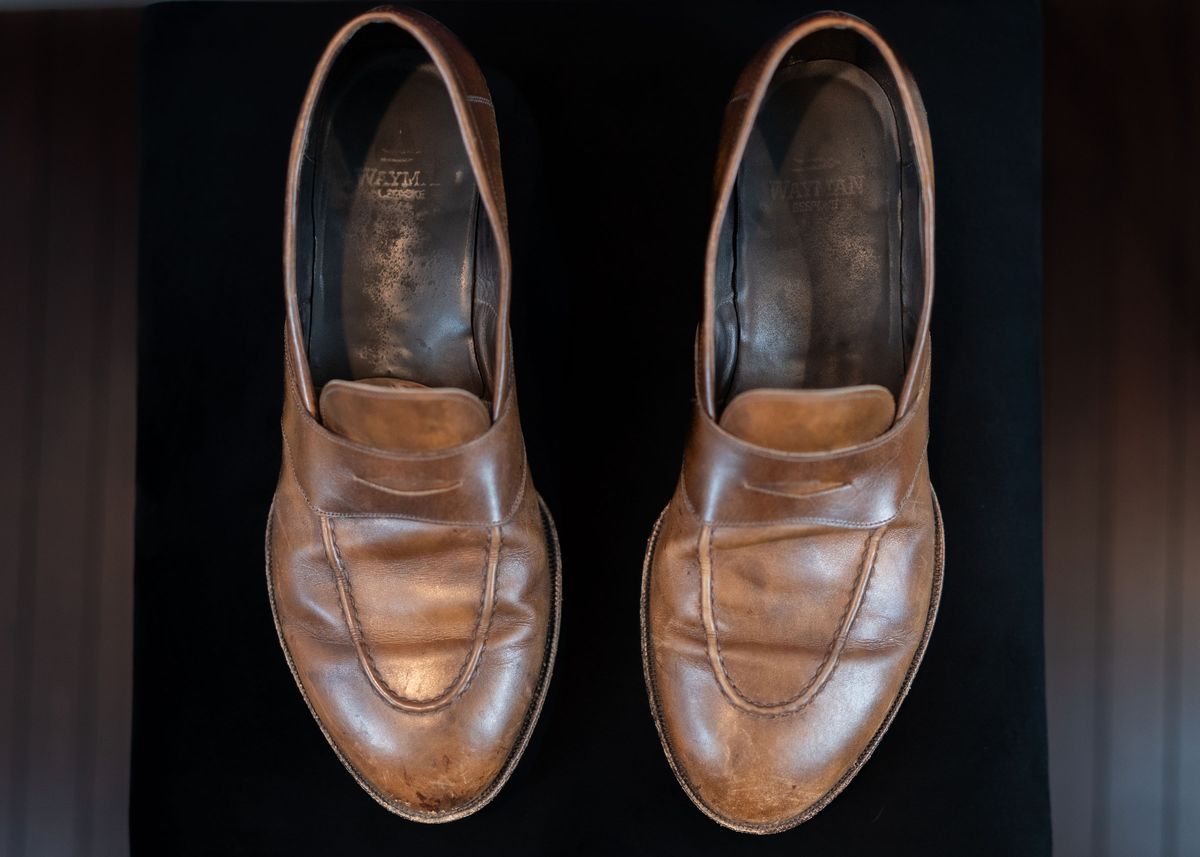 Photo by ImaGoat on March 6, 2026 of the Wayman Bespoke Full Strap Penny Loafer in Gold Brown Museum Calf.
