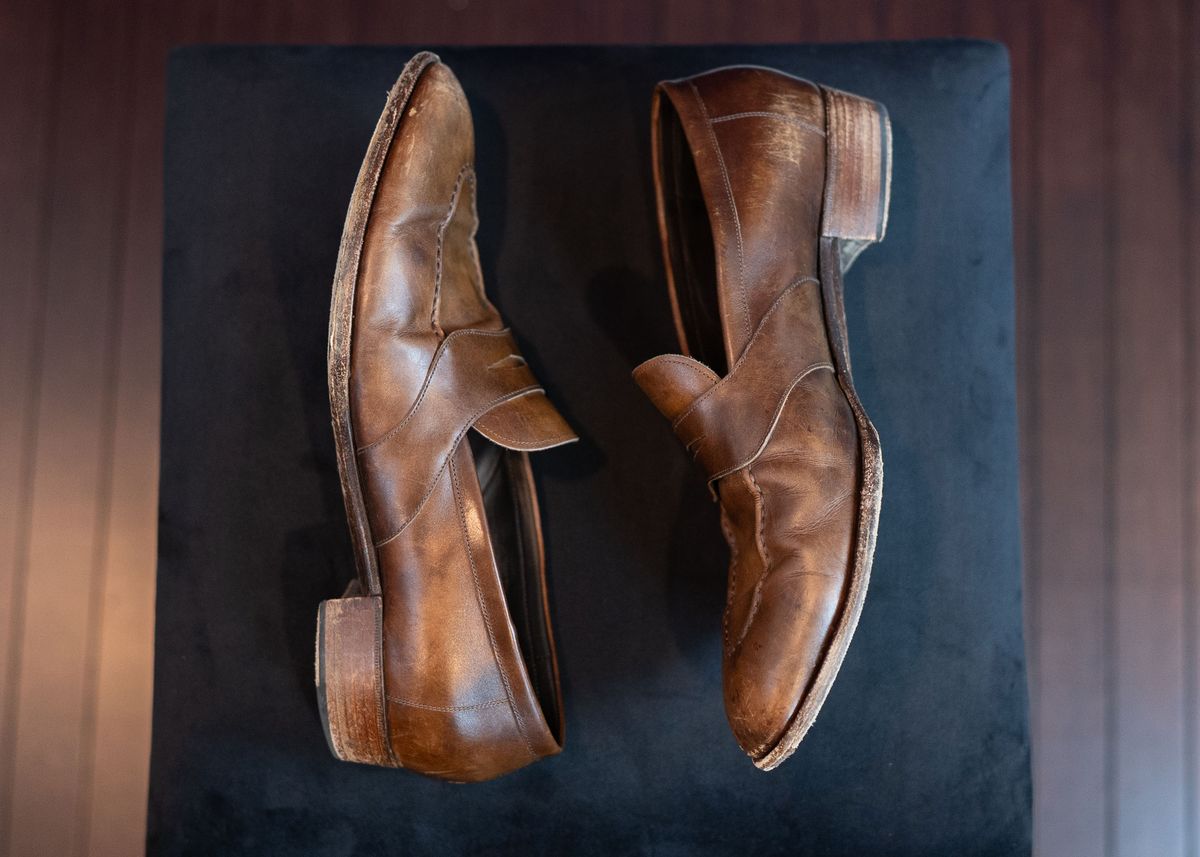 Photo by ImaGoat on April 4, 2026 of the Wayman Bespoke Full Strap Penny Loafer in Gold Brown Museum Calf.