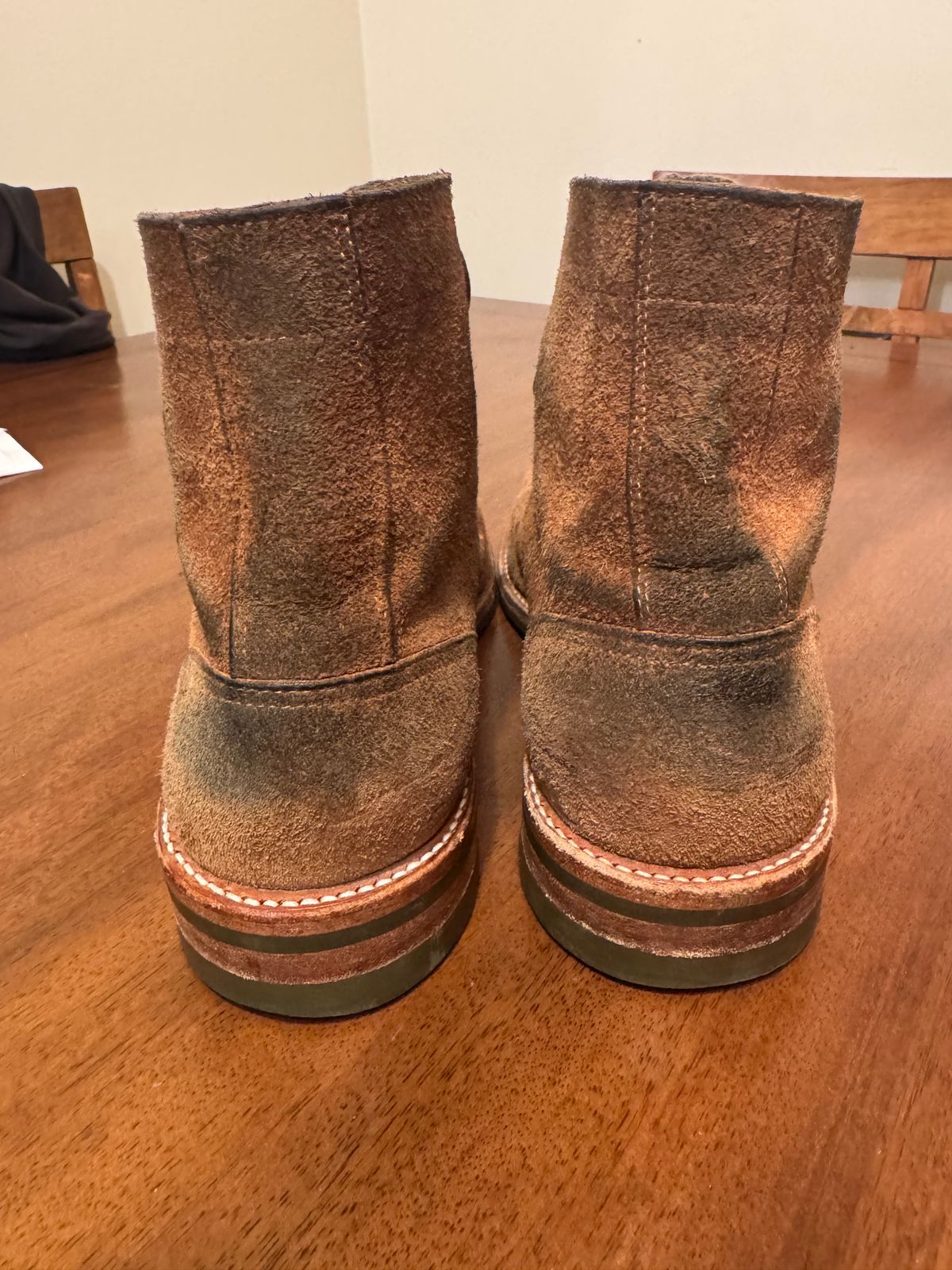 Photo by ridepaso on February 27, 2026 of the Oak Street Bootmakers Trench Boot in Horween Natural Chromexcel Roughout.
