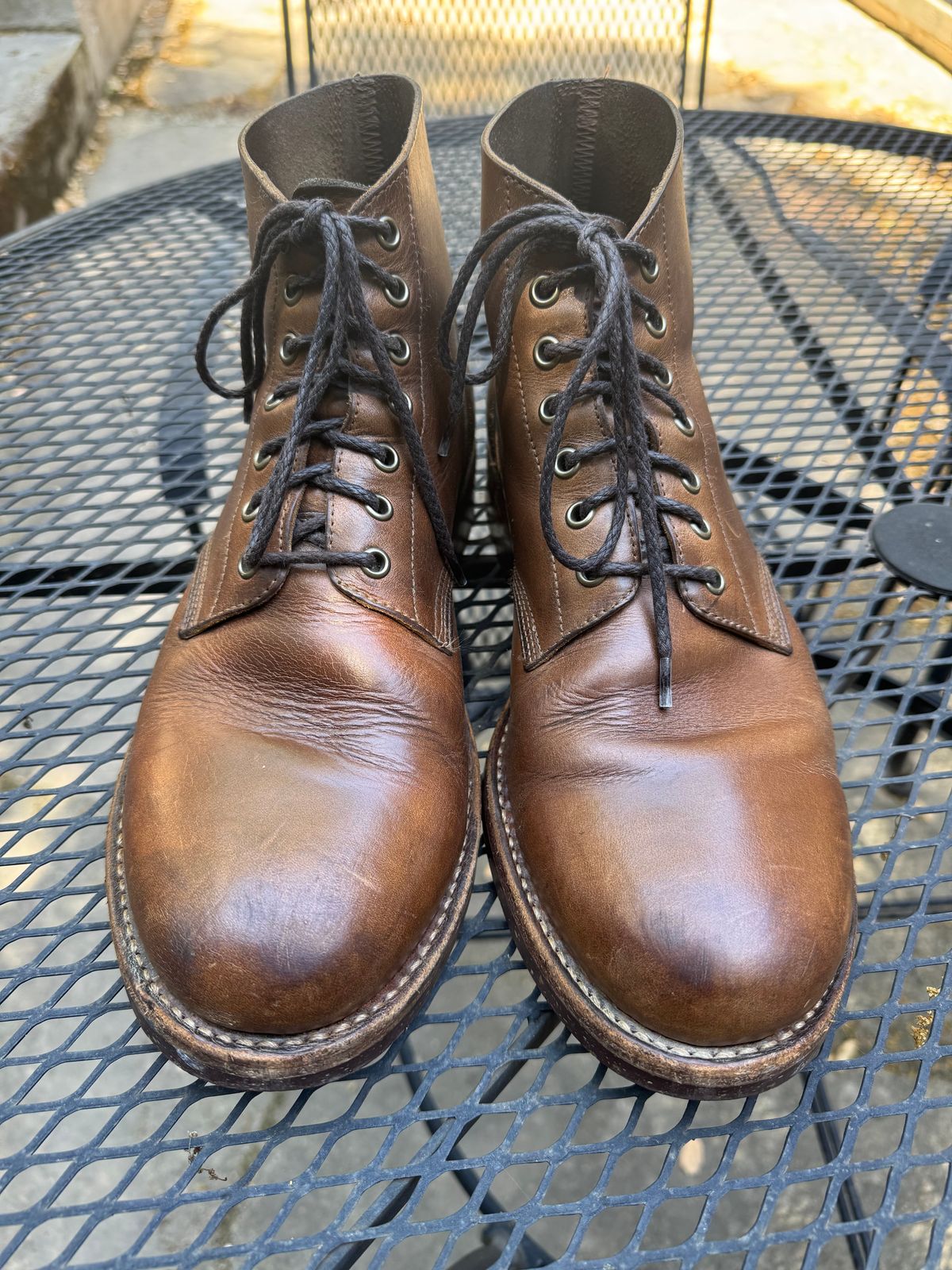 Photo by ridepaso on May 24, 2025 of the Oak Street Bootmakers Field Boot in Horween Natural Chromexcel.